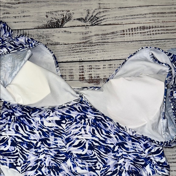 Rik Wil Blue and White One Piece‎ Swimsuit Sz. 1XL - Picture 8 of 12